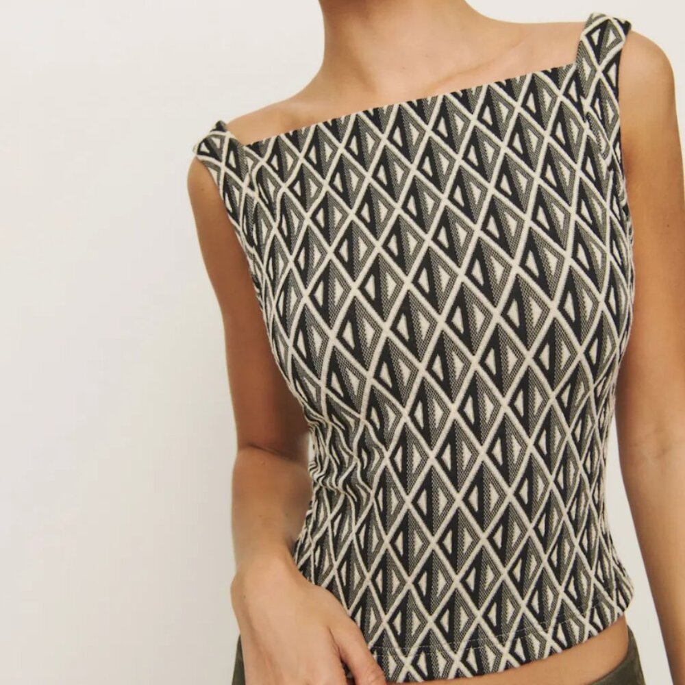 Reformation Geometric Birch Knit Top - Art Deco